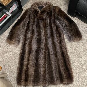 Vintage Luxurious Brown real Fur ankle length Coat- gorgeous